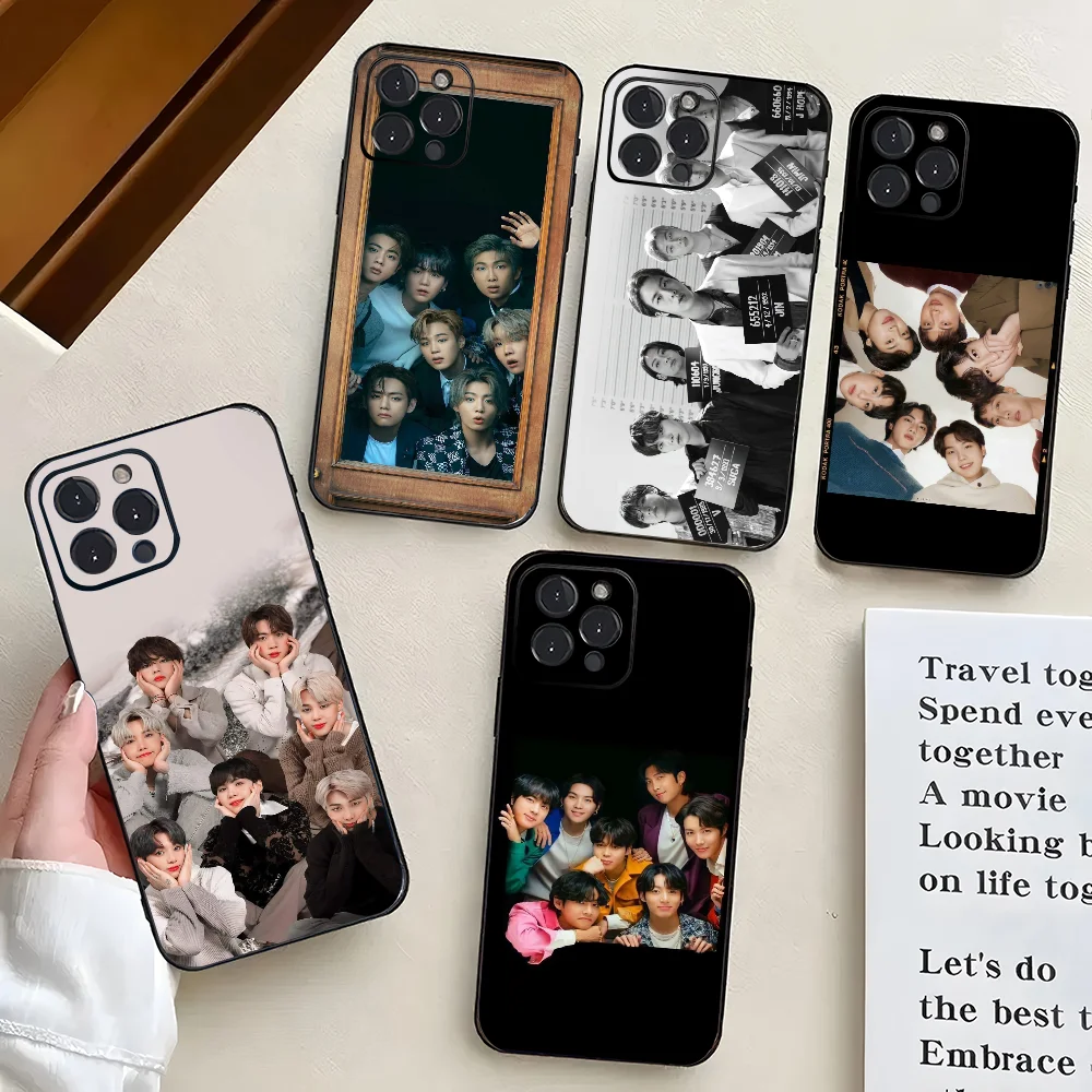 1 szt. Etui na telefon KPOP B-BTS Silicone Soft do iPhone 16 15 14 13 12 11 X XR Plus Pro Max Plus