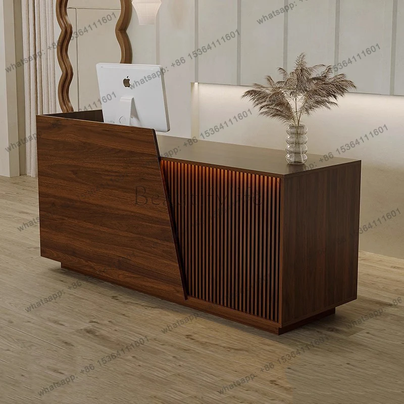 

Modern Office Reception Desk Counter Decorations Storage Nordic Reception Desk Counter Simple