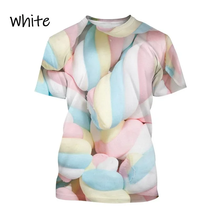 Hot Summer Candy Chocolate Casual 3D Printing T-Shirts Unisex Men's and Women's Fashion Clothing Streatwear T-Shirts