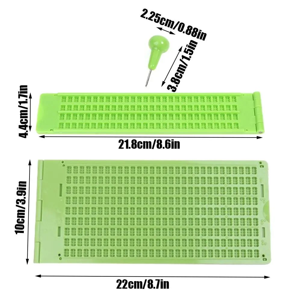 4Lines 28 Cells Braille Writing Board 9Lines 30 Cells Portable Braille Writing Slate Practical with Stylus