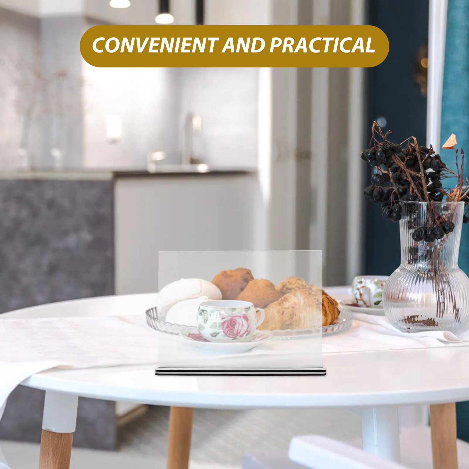 

2Pcs T-Type Table Sign Holder Acrylic Price Display Stand for Retail Supermarket Exhibition Menu Name Card Photo Desktop