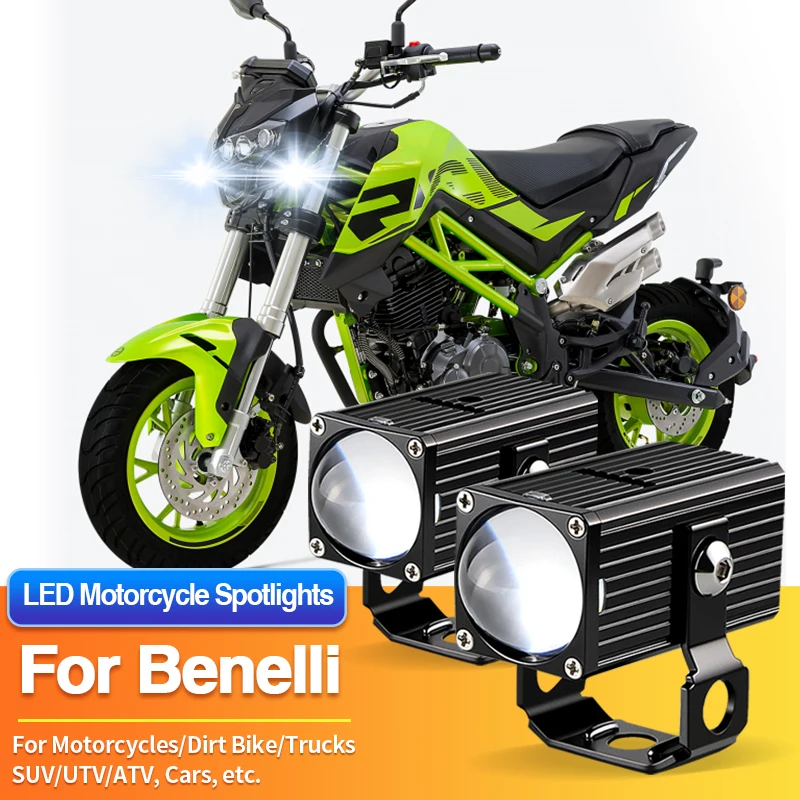 1/2PCS Universal Motorcycles Headlight LED Fog Light White Spotlights for Benelli TNT 135 150i 125N 180S/TRK 502X 702X 251 502