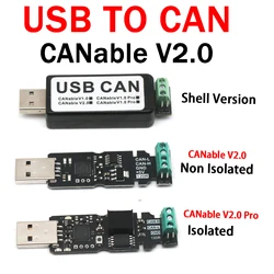 USB To CAN CANable V2.0 / USB To CANFD CANBUS Analyzer Debugger SLCAN Cangaroo USBCAN BUS Protocol Adapter Converter Transceiver