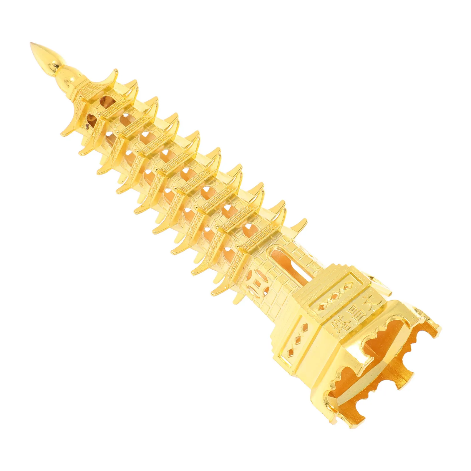

Wenchang Tower Ornament Alloy 9 Level Pagoda Sculpture for Desk Office Home Decor Feng Shui Cultural Souvenir Vintage Chinese