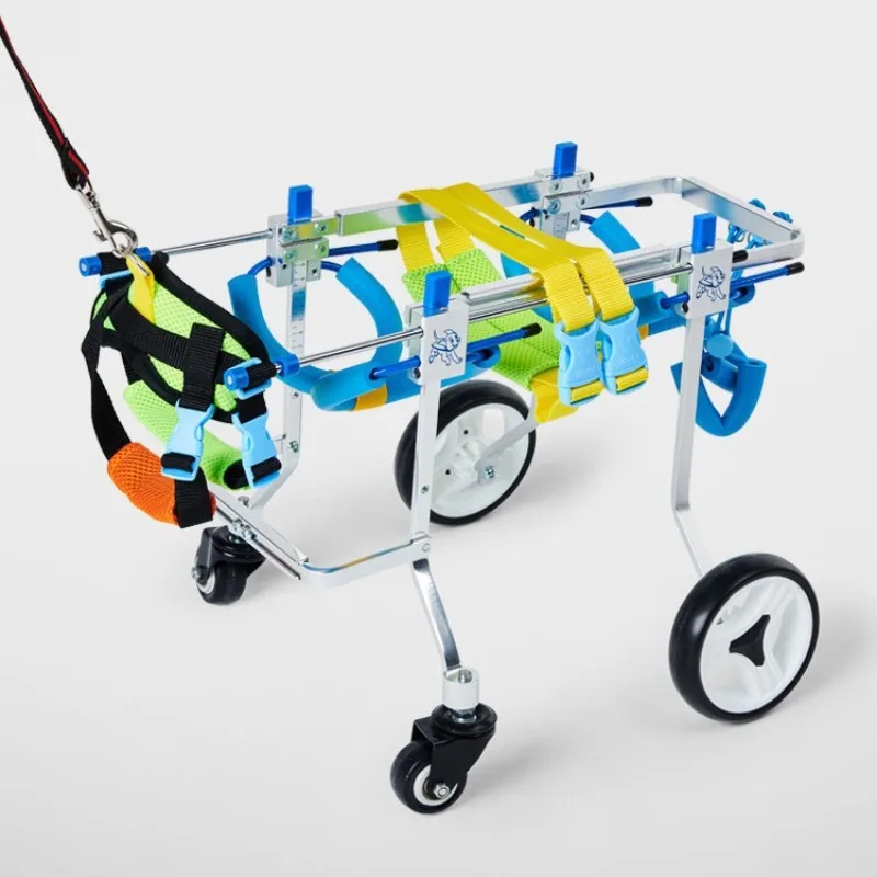 4-Wheel Small Dog Wheelchair for Rehabilitation Training, Support for Disabled & Elderly Pets (Teddy) | Mobility Aid Cart