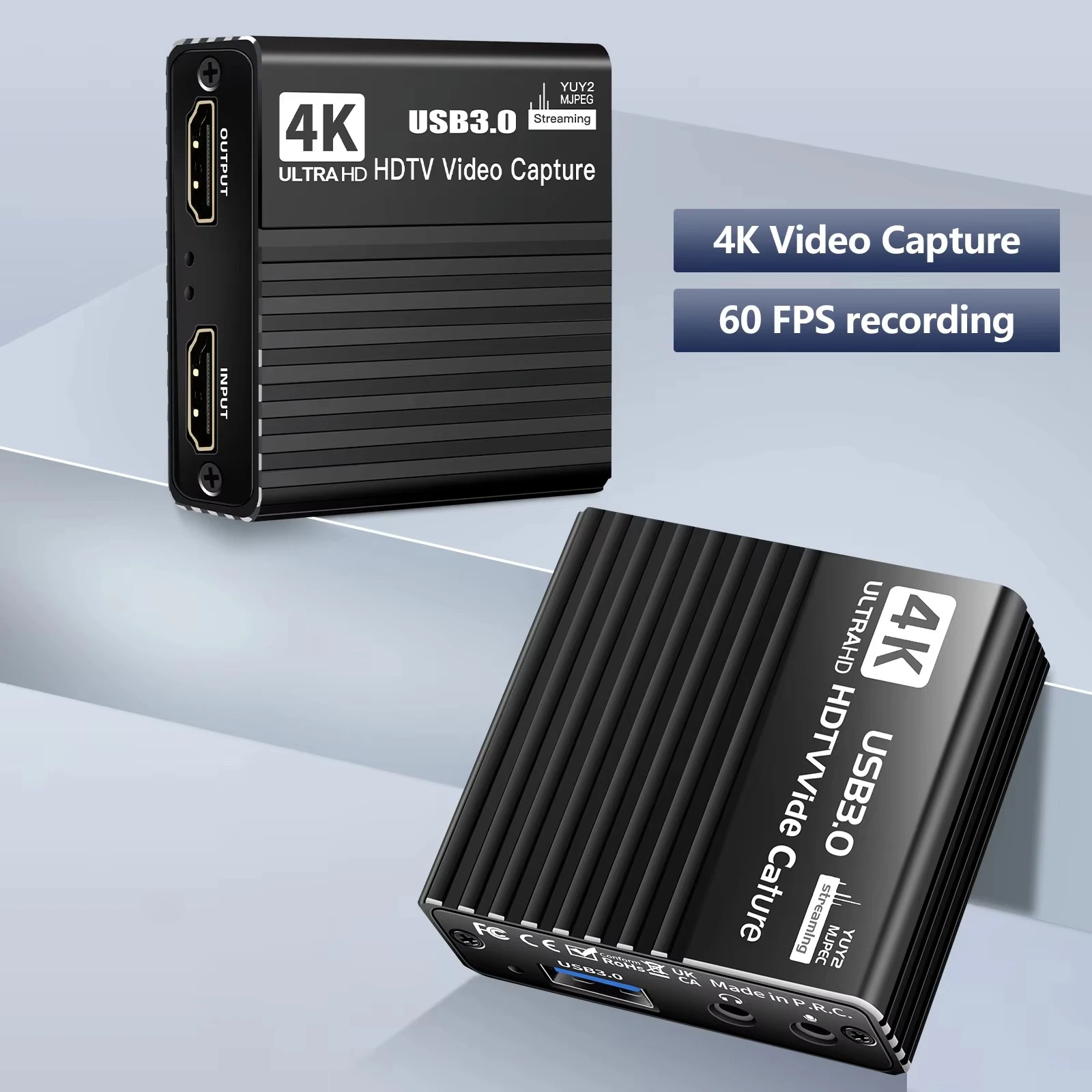 4K30 USB 3.0 Video Capture Card HDTV Recording Box Game Livestreaming Device Microphone HD 1080P Video Grabber Recorder 60FPS
