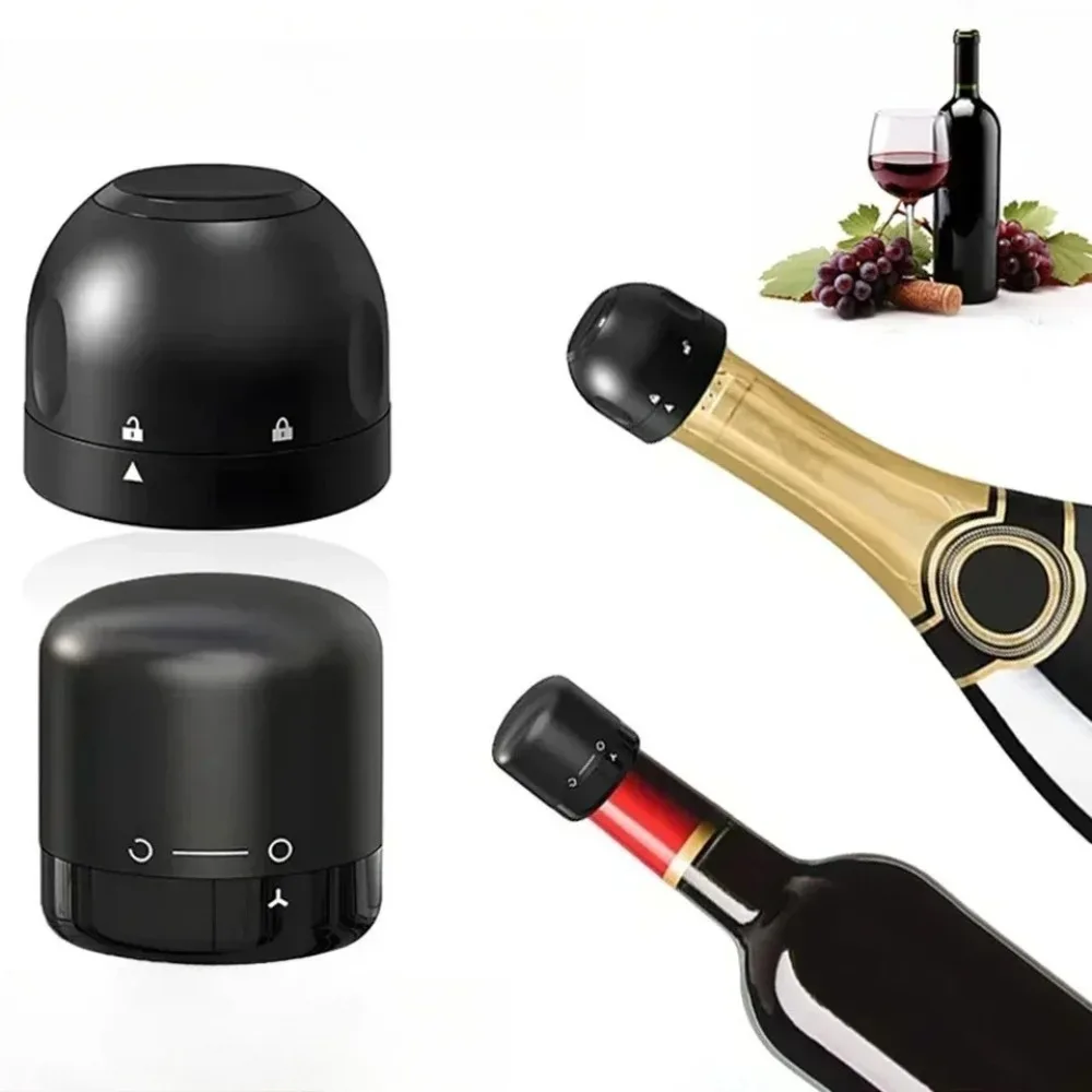 1 Pack Vacuum Seal Wine and Champagne Stopper Silicone Bottle Cap Keeps Sparkling Wine Fresh Leak-proof Reusable Bar Tool