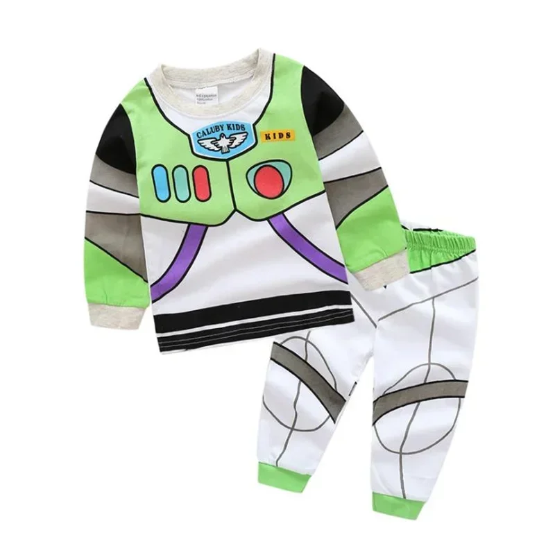 Boys Costumes Anime Cartoon Woody and Buzz Lightyear Cosplay Costume Boy Girl Sweatshirt and Pants  Pajama Set 2-piece