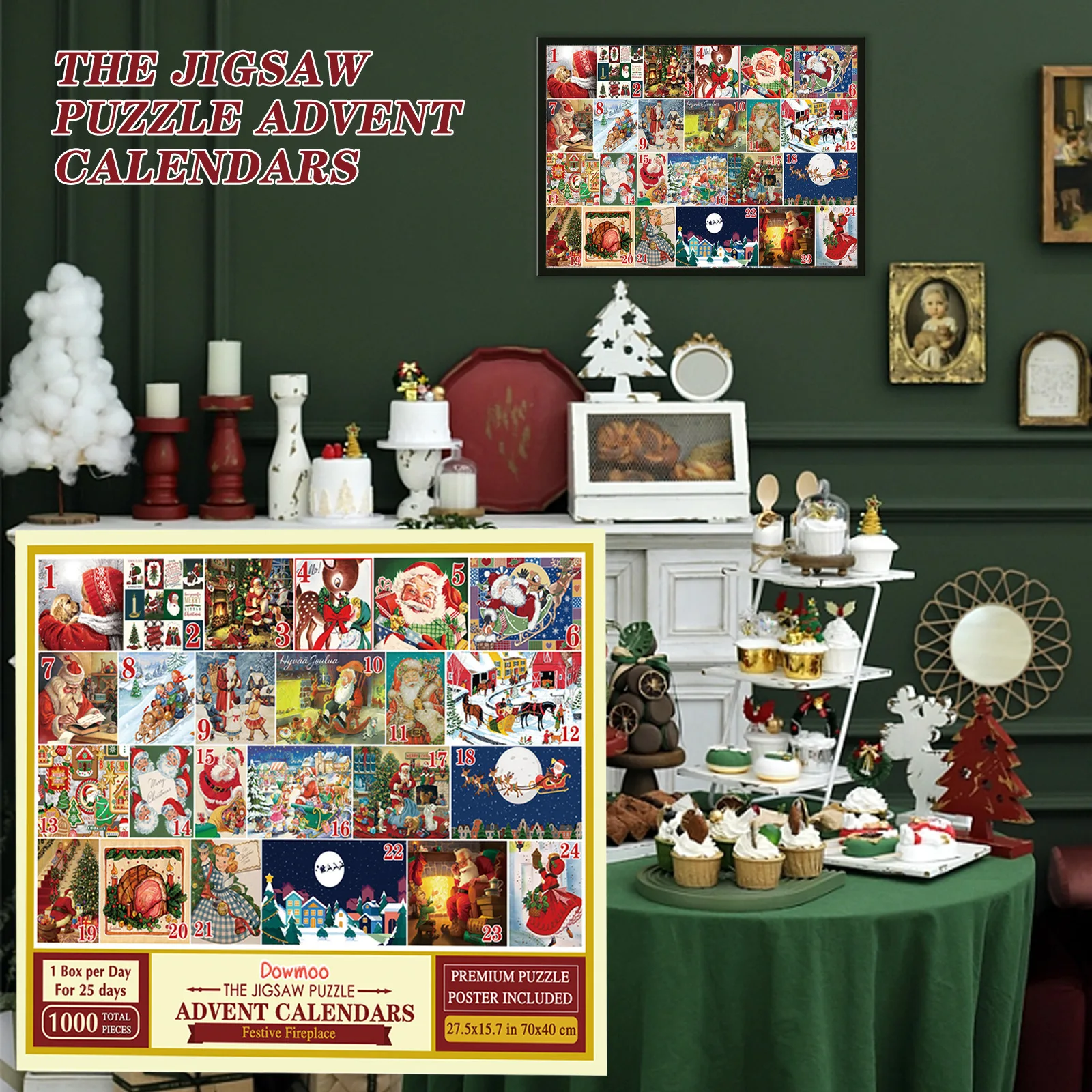 Christmas Advent Calendar Jigsaw Puzzle Passing Free Time Christmas Puzzles Gift for Friends and Family Members