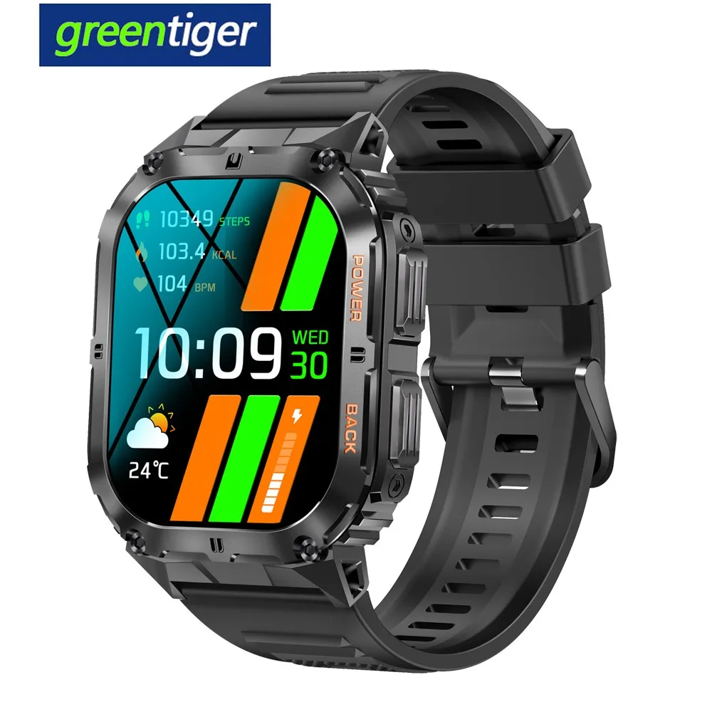 AMOLED K61 Pro Smart Watch Men Compass Bluetooth Call 410*502 AI Voice Bluetooth Call IP68 Waterproof Sport Fitness Smartwatch