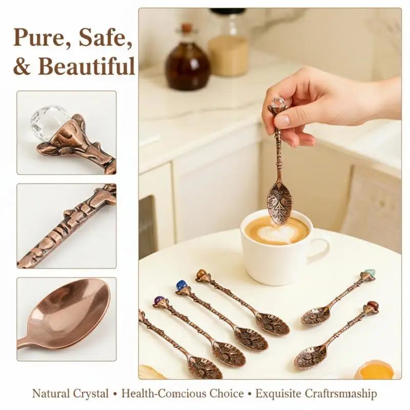 Tumbled Stone Crystal Spoon Natural Energy For Divination Healing Gift Home Decoration Unique