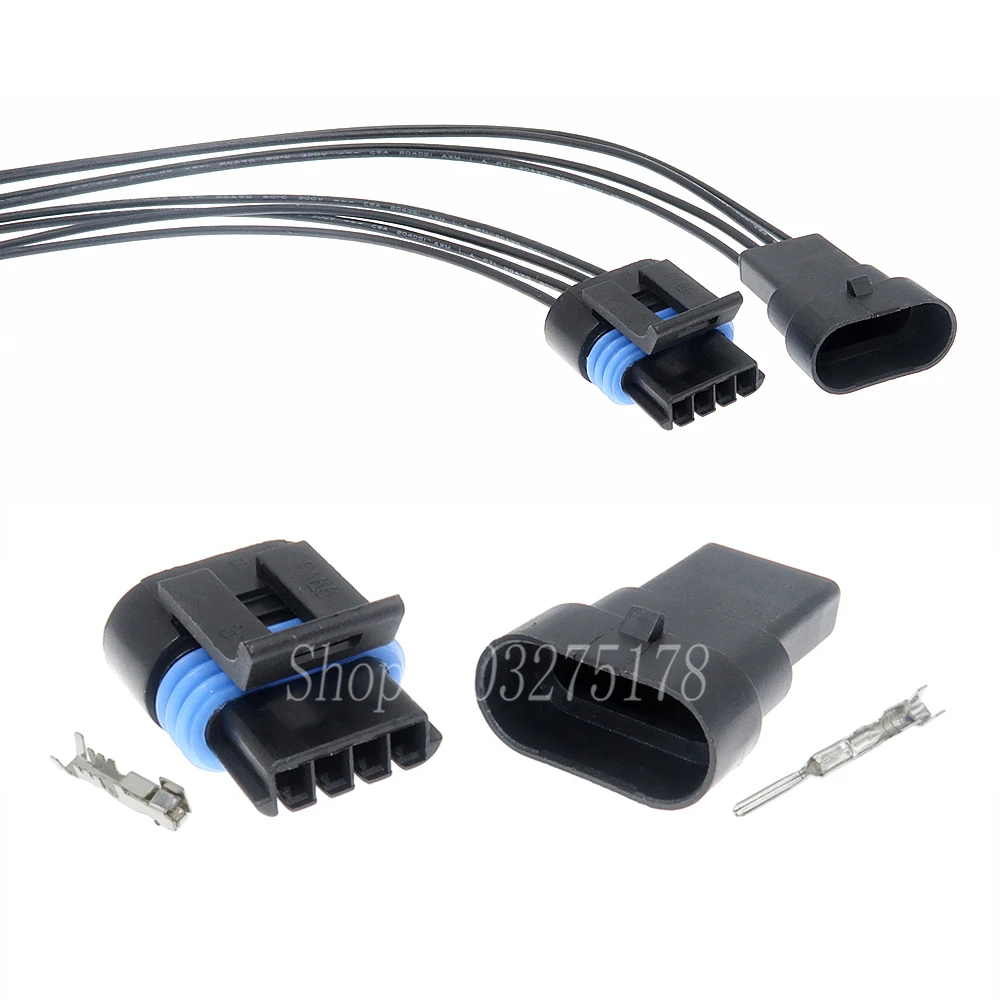 

1 Set 4 Pin 12162188 12162190 Car Idle Speed Motor Plug Auto Water Temperature Pressure Sensor Wire Cable Connector for Buick