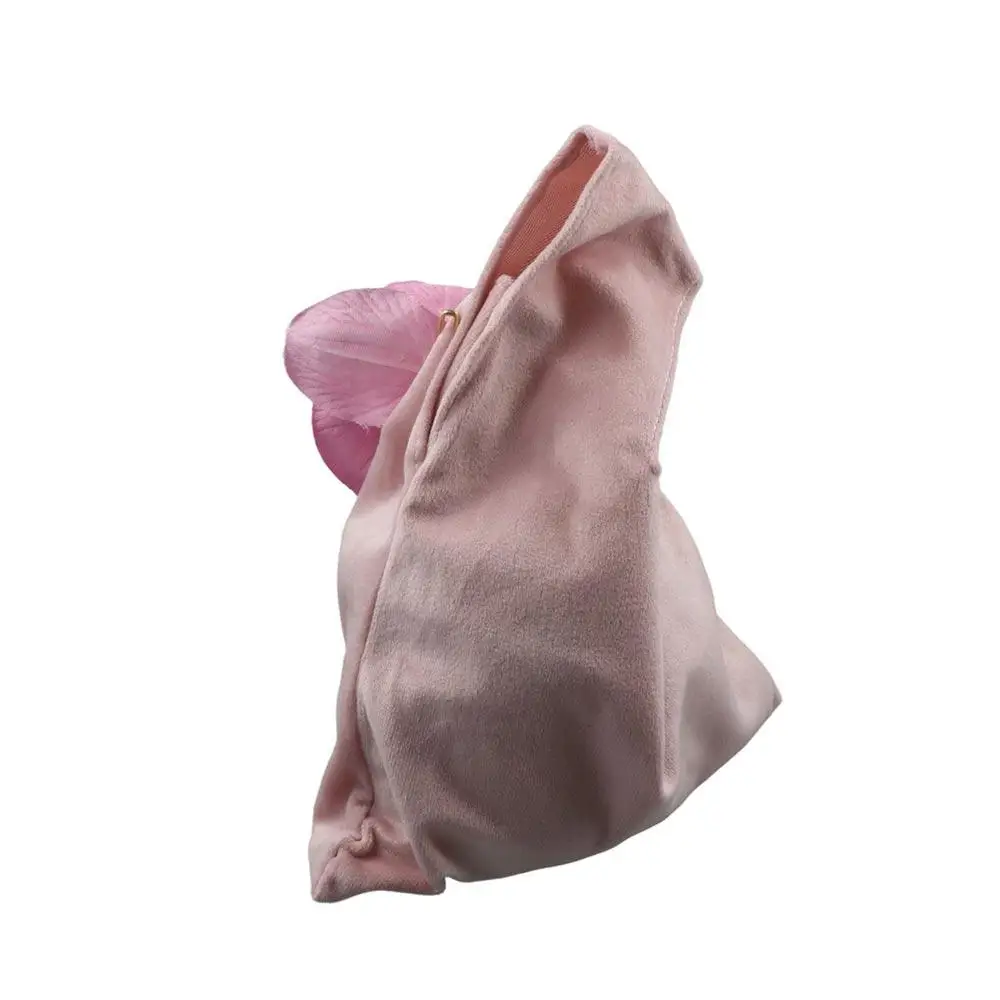 

Portable Tassel Velvet Knot Handbag Vest Shape Large Capacity Flower Wrist Bag Storage Bag Tope Handle Festive Sugar Bag Party