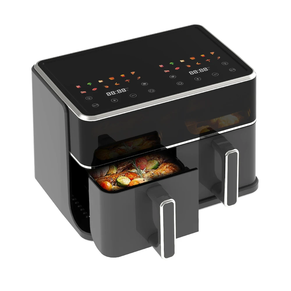 Independent Control Panel Digital Air Fryer Double Pot