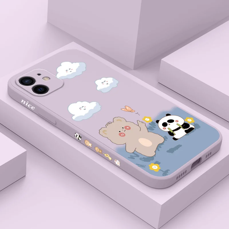 

Warm Clouds Phone Case For iPhone 12 11 X XR XS 8 7 SE2 Plus Pro Max Mini Liquid Silicone Cover