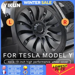 4 шт. чехол на колесо для Tesla Model Y, 19-дюймовый автомобильный сменный колпачок на ступицу, полный обод, автомобильные аксессуары 2018-2024