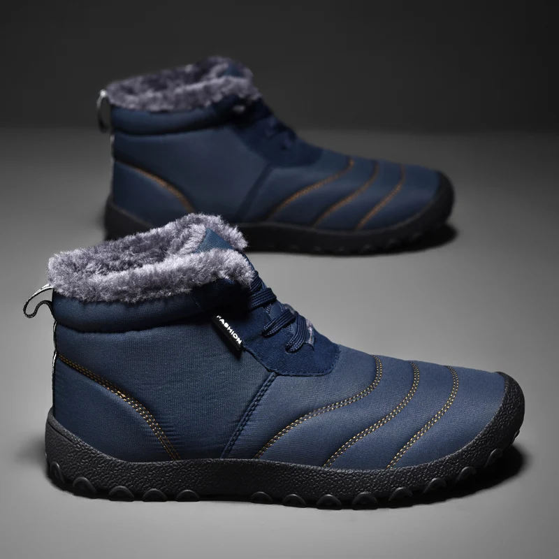 أحذية الثلوج الرجال أحذية الشتاء 2025 جديد الدفء سميكة أفخم الأحذية أحذية التنزه الرجال في الهواء الطلق حذاء كاجوال الرجال الجبل الثلوج الأحذية