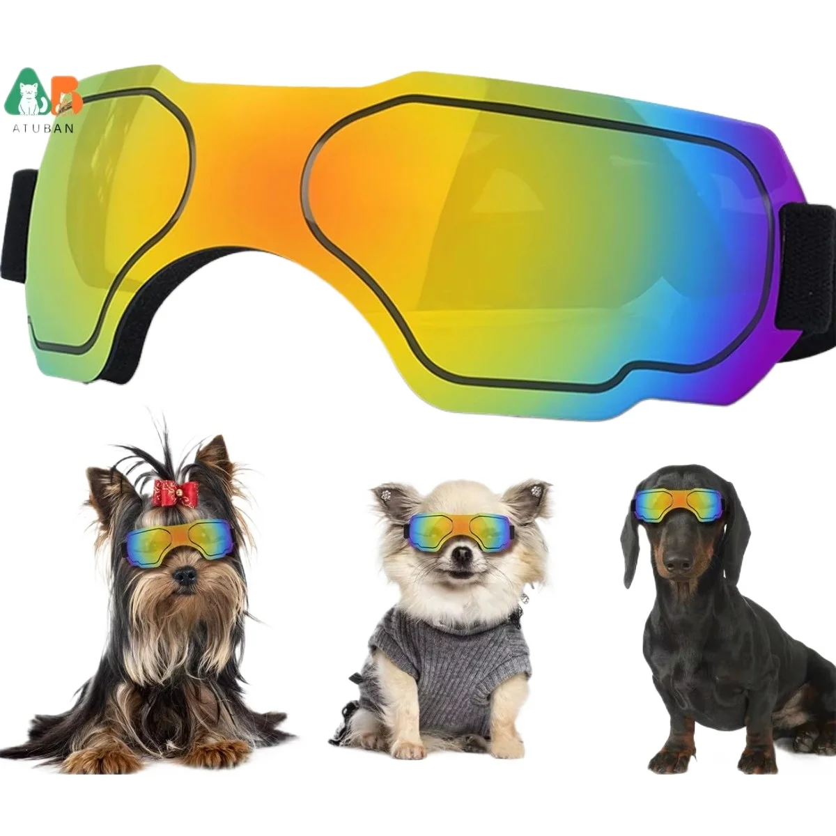 

Small Dog Sunglasses,Dog Goggles with Adjustable Strap UV Protection Winproof Dog Puppy Sunglasses,Suitable for Dog Pet Glasses