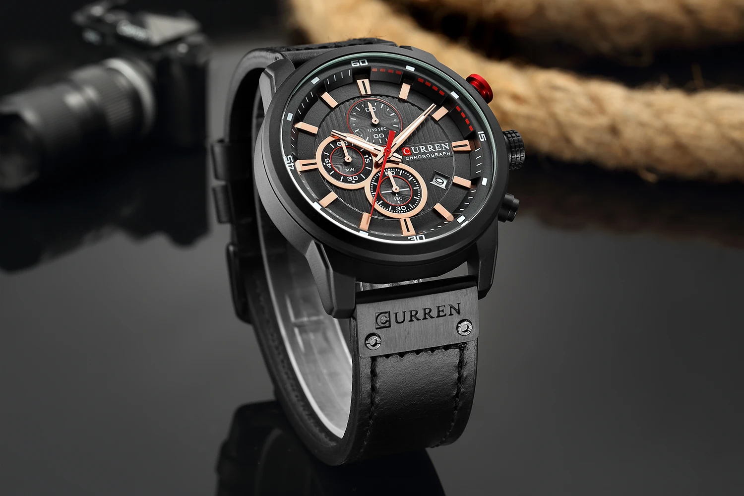 Curren 8291 Men Watch Business Leather Quartz Waterproof Wristwatch 6-Hand Date Casual Fashion Luxury Relogio Masculino