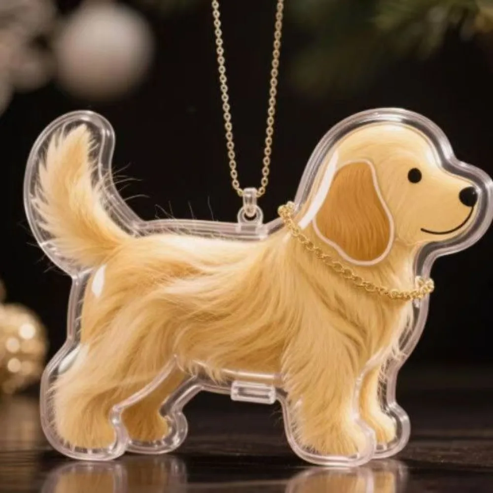 

Cartoon Dog Shape Dog Hair Storage Box Transparent DIY Handmade Pet Hair Keychain Keyring Hair Grooming Puppy Pendants Backpack