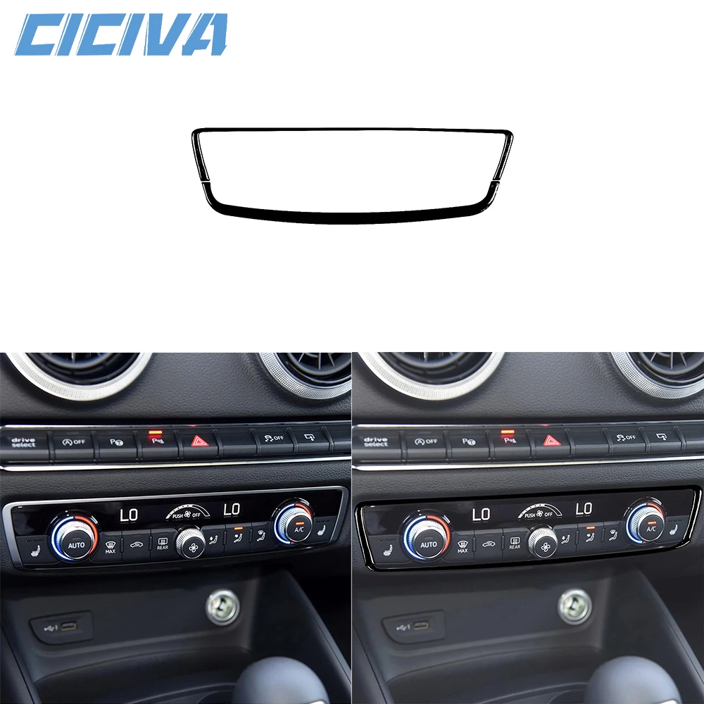 

For Audi A3 S3 RS3 8V 2013-2019 Piano Black Central air conditioning control Panel Cover Car inside Trim Accessories Sticker