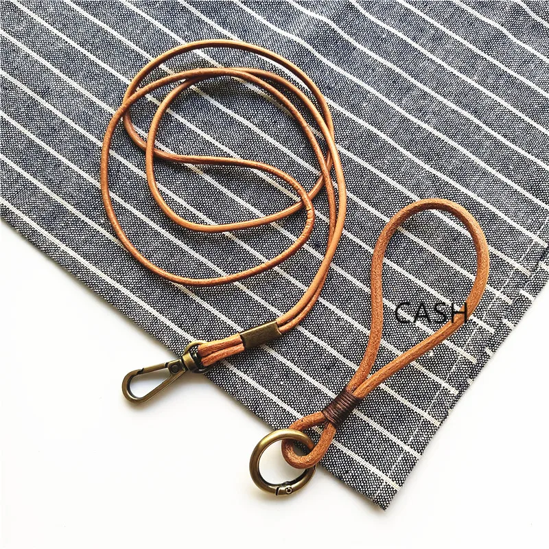 Genuine Leather Lanyard Neck Strap for Mobile Accessories