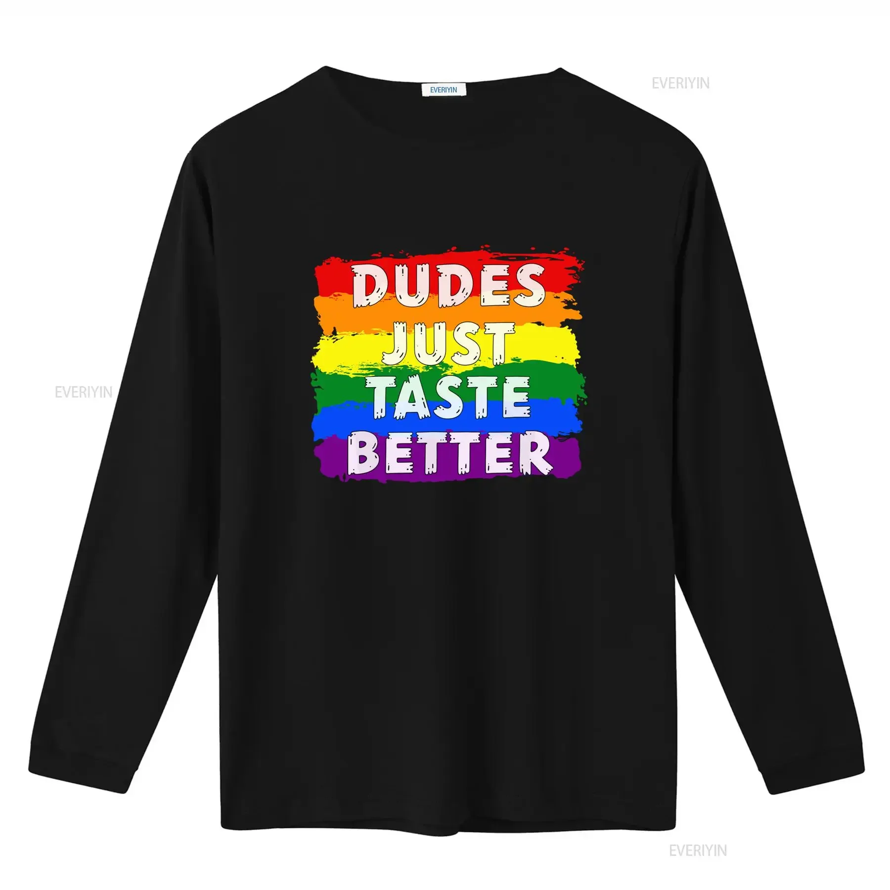 Dudes Just Taste Better Gay Pride Rainbow Lgbt T Shirt for Men vintage Washed Comfortable Top For Everyday Wear Versatile