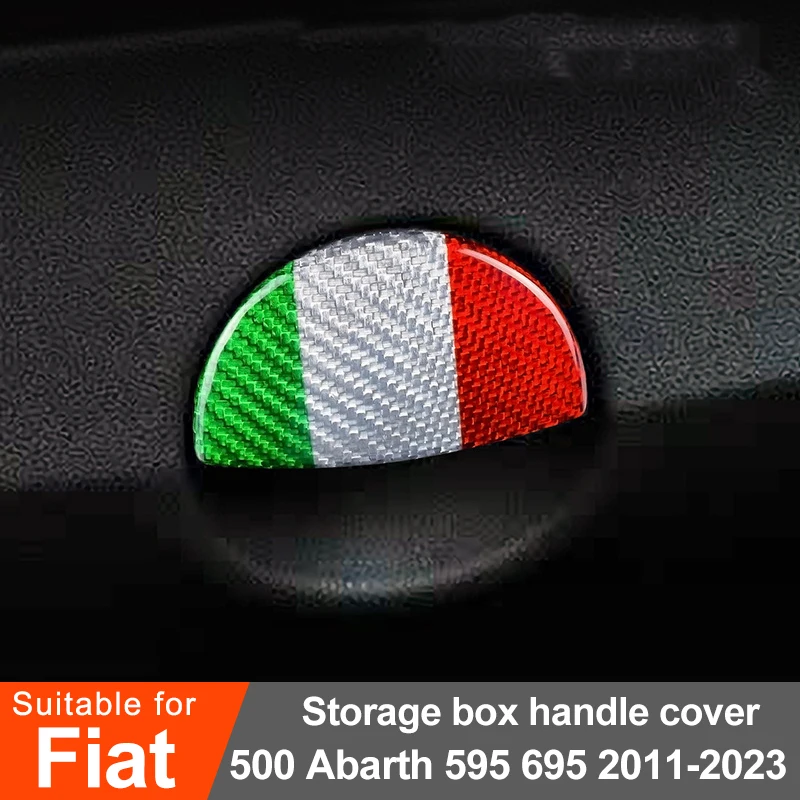 

Для Fiat 500 Abarth 595 695 2011-2023 автомобильный ящик для хранения, ручка переключателя из углеродного волокна, декоративная крышка, внутренняя наклейка, аксессуары