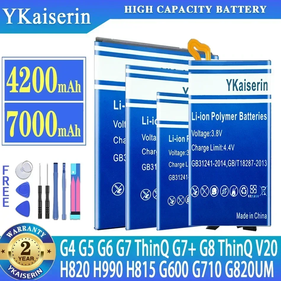 

YKaiserin Battery for LG G4 G5 G6 G7 G8 ThinQ V20 H820 H830 G600L H870 H873 G7+ G7ThinQ LM G710 Q7+ BL 42D1F 44E1F 51YF T32 T39