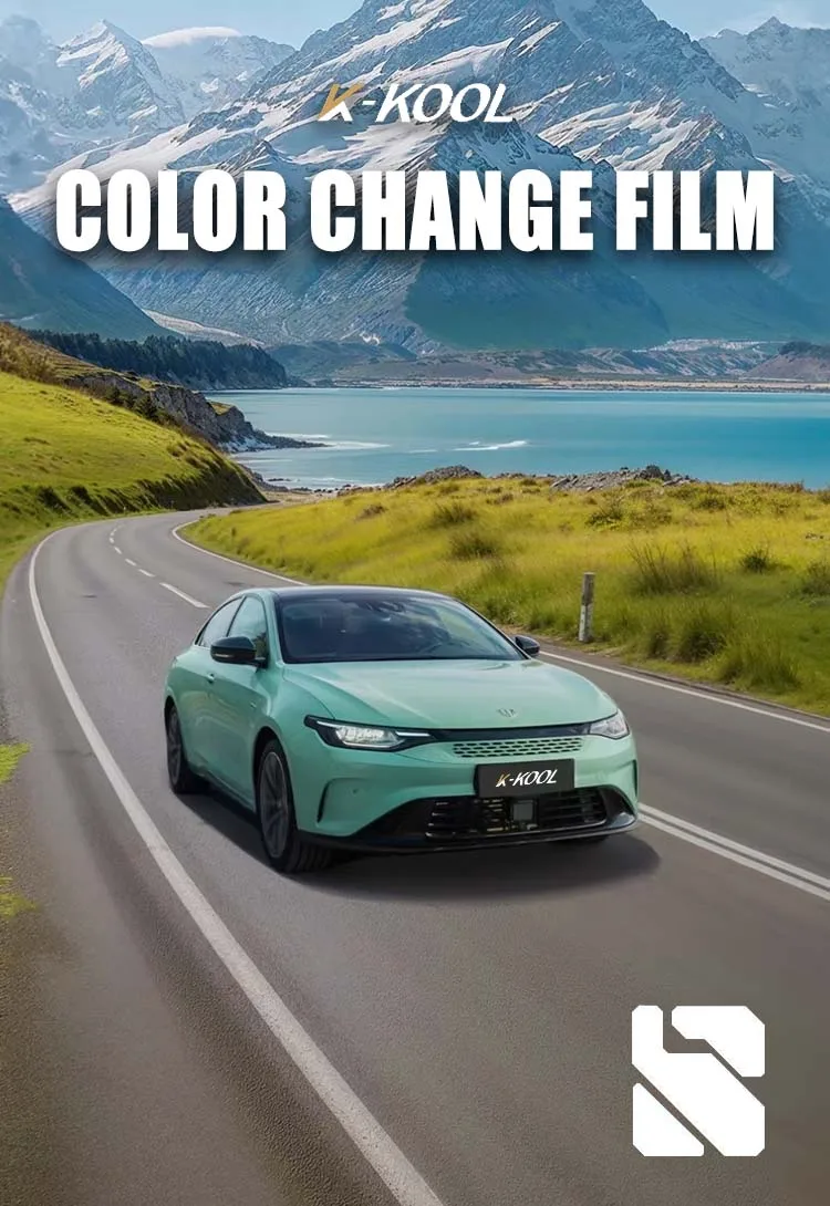 Pembungkus Mobil 5ft*59ft Warna Matte Berubah Metalik Biru Hijau Film Mobil Anti Gores dengan Sistem Pelepasan Udara Vinyl Pembungkus Mobil Tempel Kering
