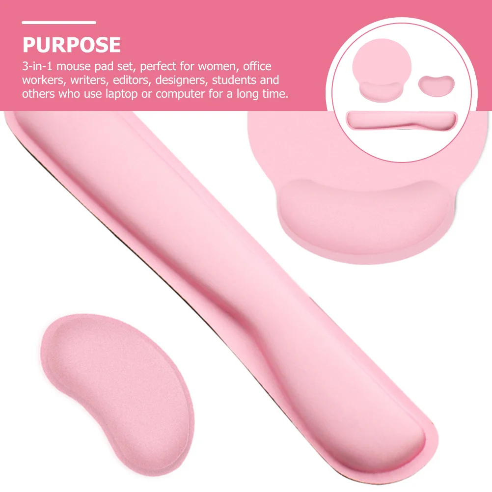 マウスパッド 3 点セット リストレスト付き キーボード ノートパソコンスタンド コンピュータサポート