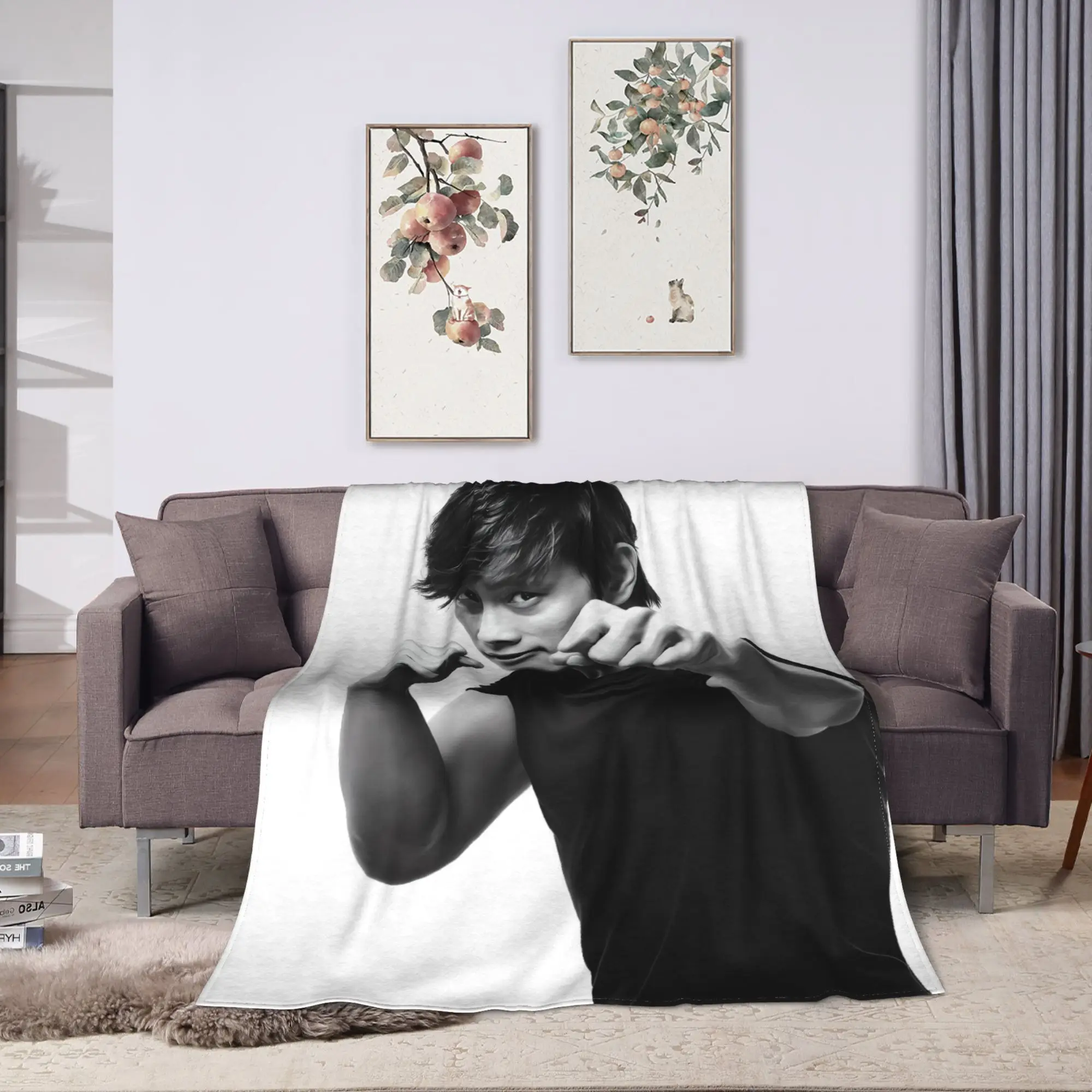 Lee Byung hun  Blanket  Soft Novelty Plush Throw Blanket For Kids Adult Living Room Flannel Bedspread Bed Cover