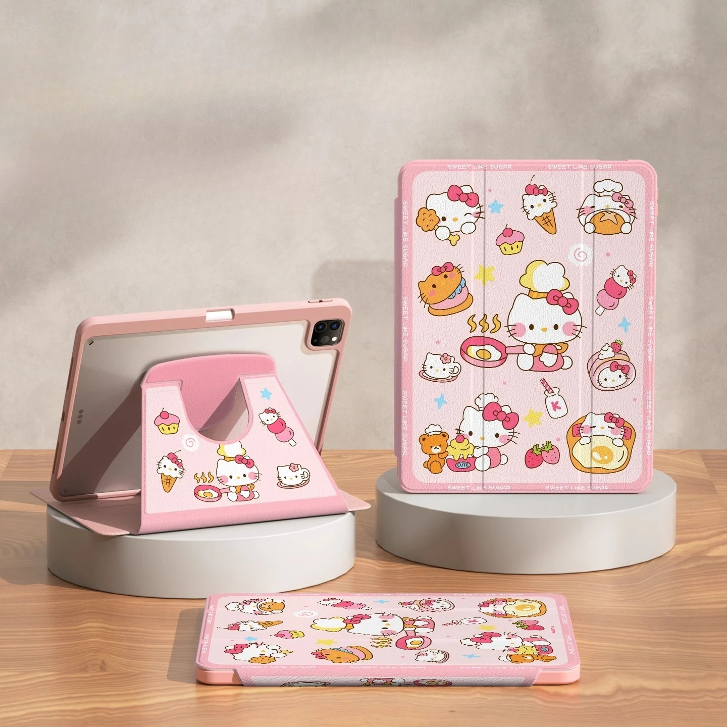 

Чехол Hello Kitty для iPad Funda ipad 9/10/11 A16 11 дюймов, чехол для планшета Air 4 5 10,9 дюйма M2 M3 Pro 4 5 6 12,9 дюйма M4 13 дюймов, защитный чехол