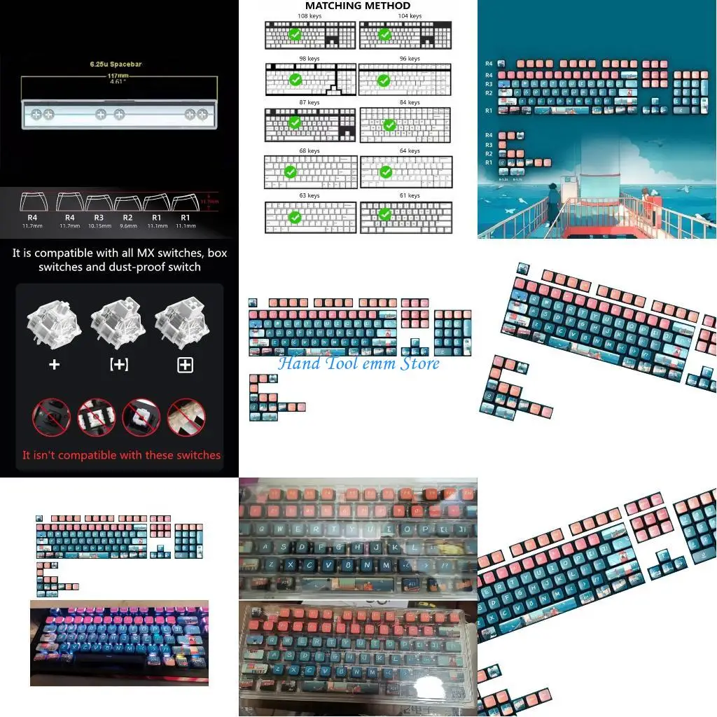 

H37F Дружественные колпачки для клавиш, обеспечивающие широкую совместимость 119 клавишных пудингов с подсветкой PBT ПК для