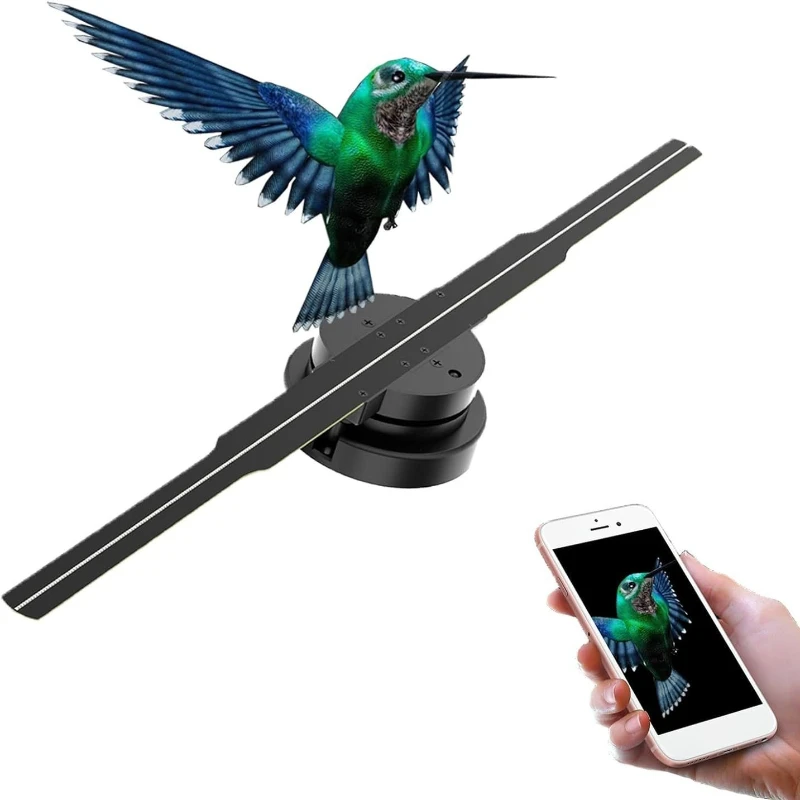 42CM naked eye 3D holographic fan screen projector stereoscopic LED rotating suspension aerial imaging wall-mounted