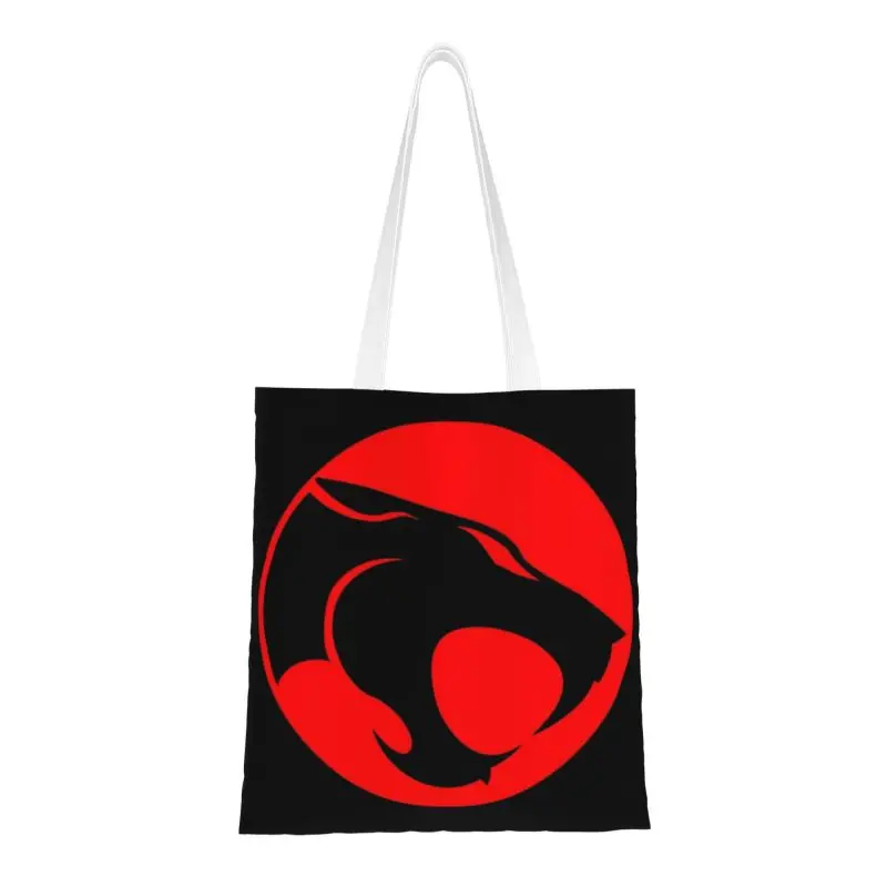 

Reusable Manga Tv Movie ThunderCats Shopping Bag Women Canvas Shoulder Tote Bag Durable Groceries Shopper Bags