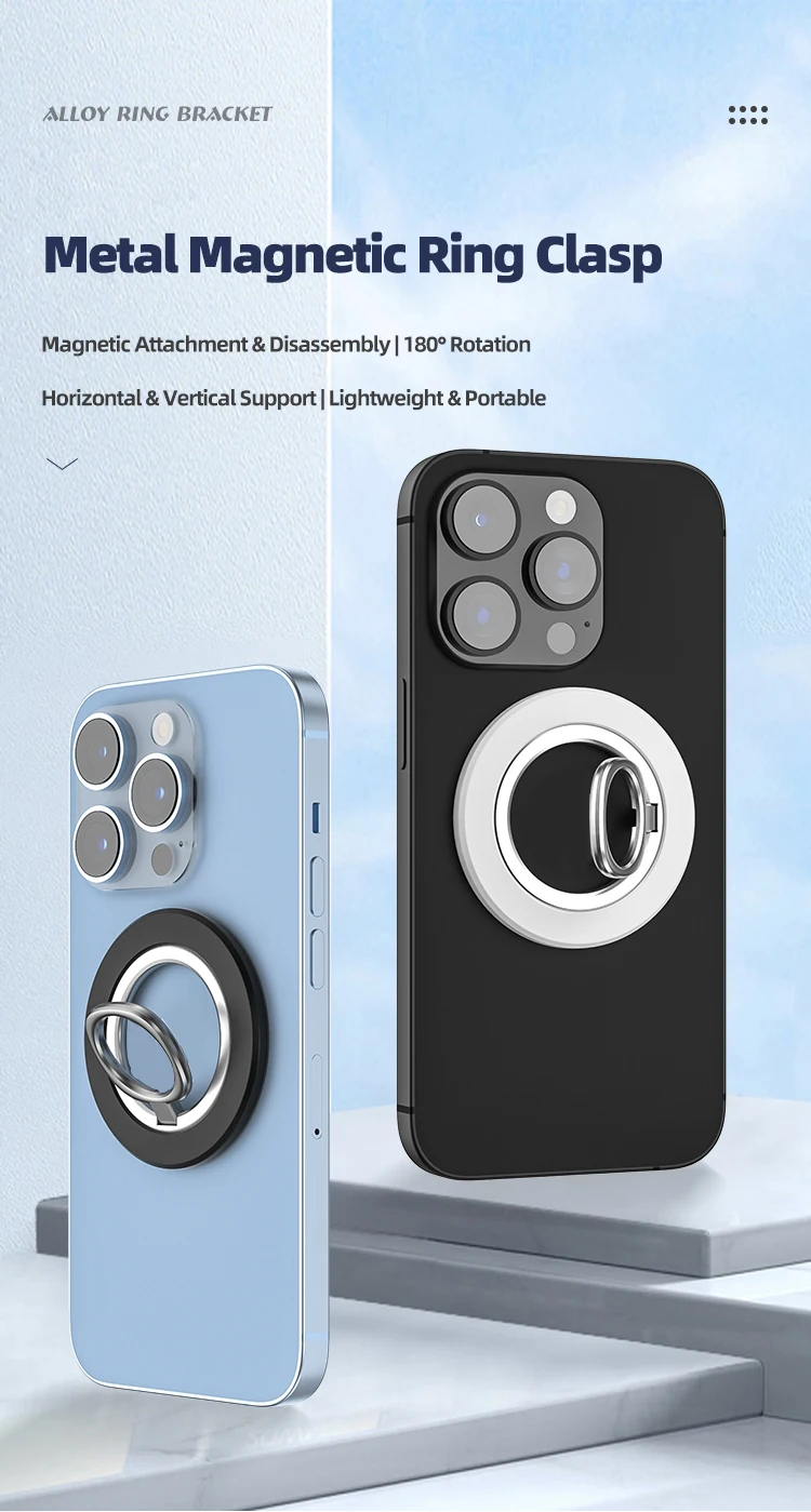 Mobiltelefon, zusammenklappbar, starker Magnethalter für Magsafe Fingerring 360 ° Rotationshalterung Magnetständer für iPhone 16 15 Samsung – Detail 1