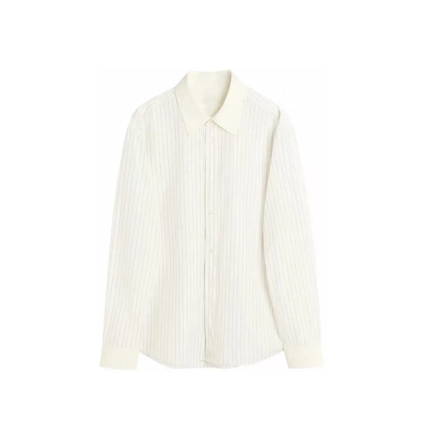 

Fading stripe embroidered shirt casual loose shirt
