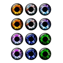 12pcs/lot Eye Pupil Round Glass Cabochon 8mm 10mm 12mm 14mm 18mm 20mm 25mm Demo Flat Back for Hand Made Diy Jewelry TT100