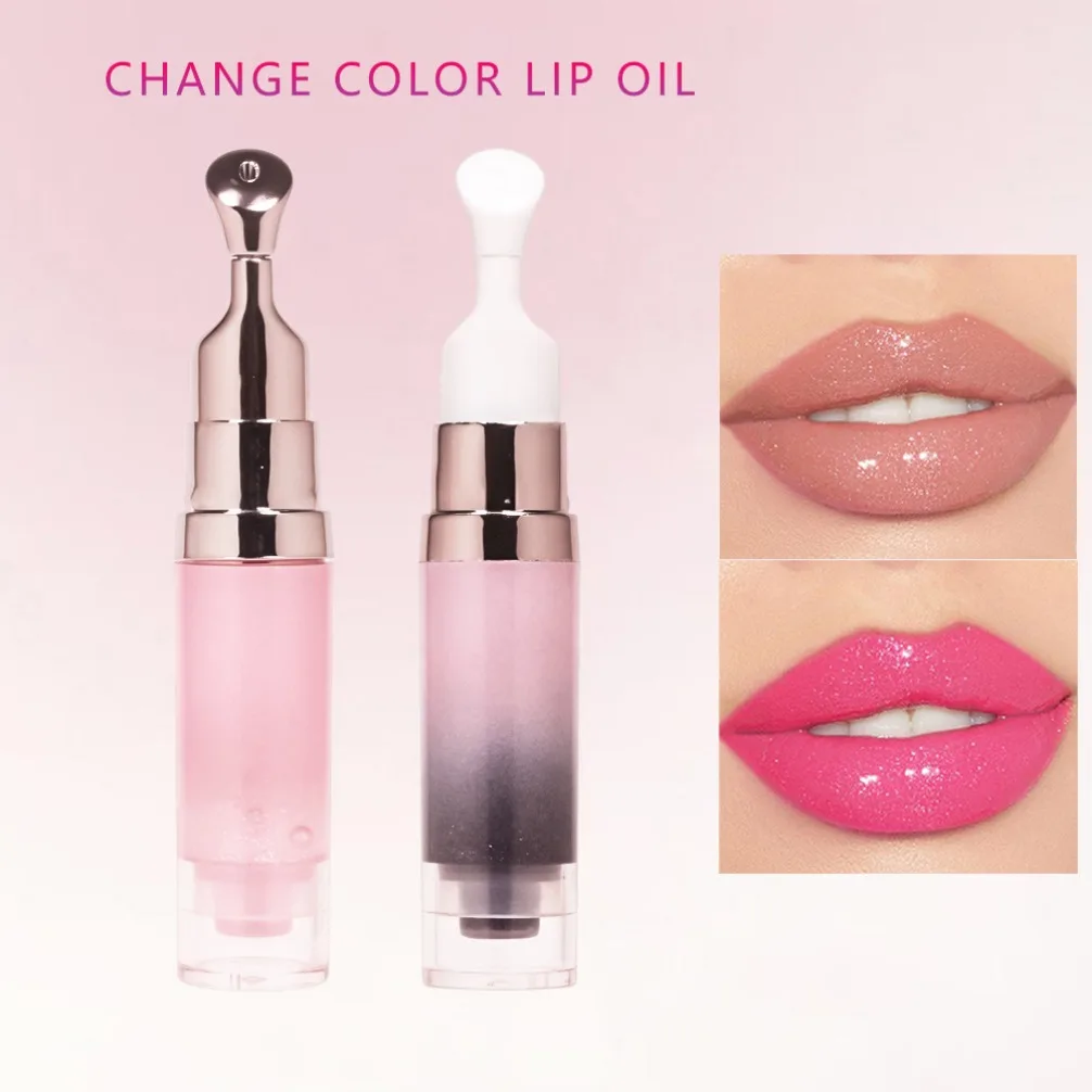 Moisturizing Nourishing Lip Oil Serum Temperature Changing Color Private Label Custom Logo Vegan Makeup Wholesale Lipgloss