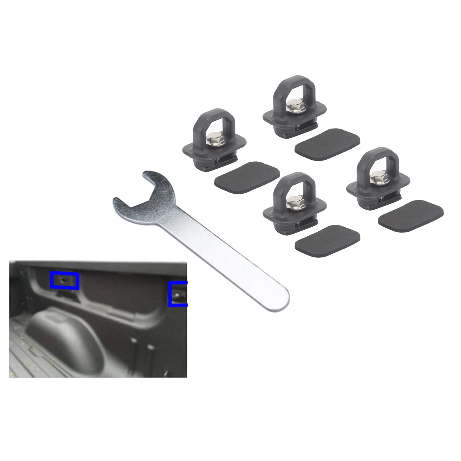 Adjustable Tie Down Anchors Truck Bed Cargo Hook Rings Aluminum Alloy for Pickup Tool Box Camper Wall Extender