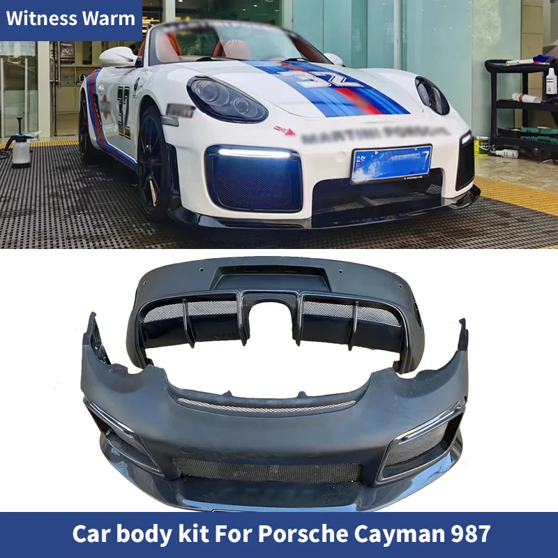 

Fit for Porsche Cayman 987 08-11 FRP Unpainted/Carbon Front bumper Rear bumper Car body kit GT2 RS style 987.2 Car Accessories