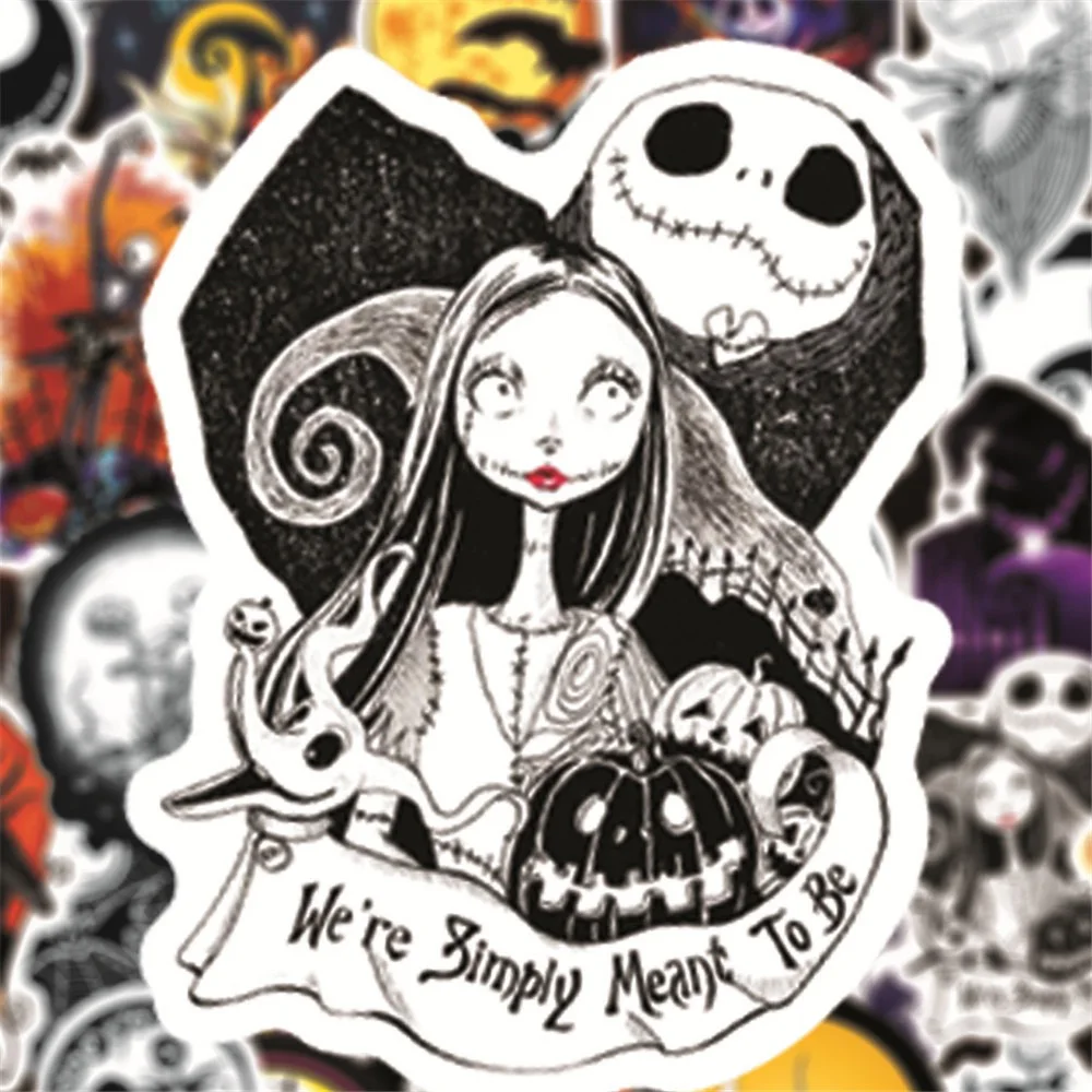 10/30/50PCS Nightmare Before Christmas Halloween Cartoon Sticker DIY Laptop Luggage Skateboard Graffiti Decals Fun for Kid Toy