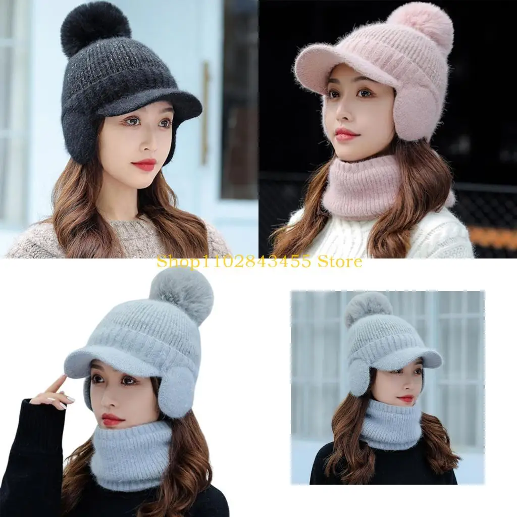 

49MC Шапка Балаклава Набор Шапка Шарф Набор Зимняя теплая вязаная шапка Шарф Набор Мужчины Ушанка