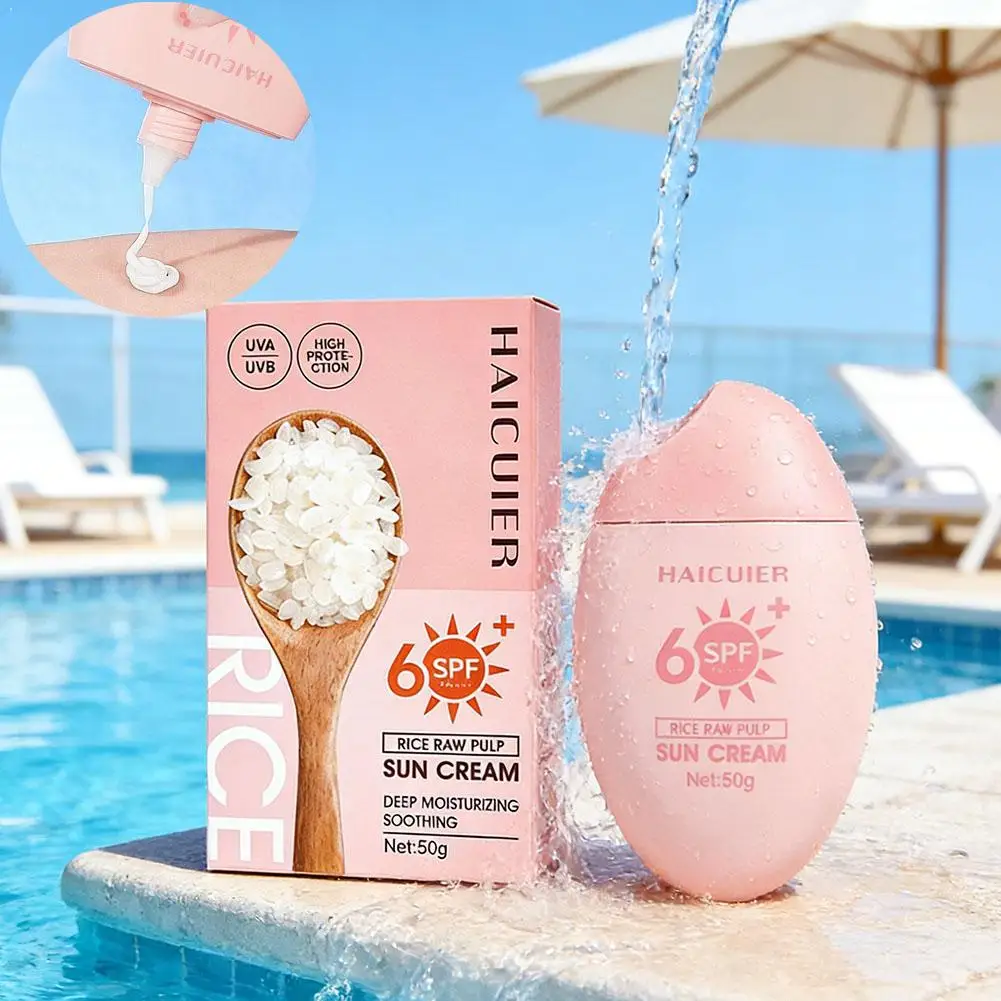 

Солнцезащитный крем SPF 60 с экстрактом белого риса, 50 г, для лица и тела, увлажняющий, блокирующий солнечные лучи, для красоты кожи лица