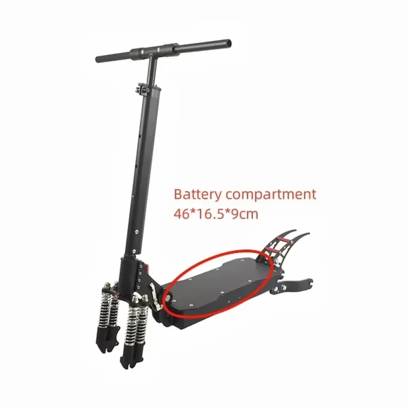 10 Inch T4 Frame for Foldable Electric Scooter Adult DIY Replacement Parts with Spring Shock Absorber 46x16.5x9cm Opening