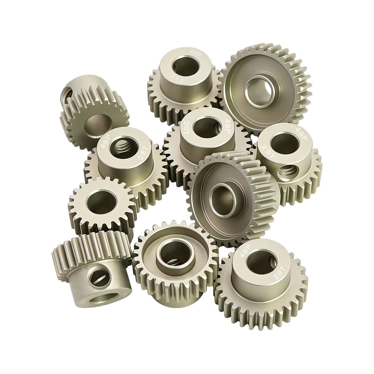 48P 5MM Aluminium-Motorzahnrad 20T 21T 22T 23T 24T 25T 26T 27T 28T 29T 30T 31T 32T für 1/10 Scx10 Trx4 RC Modellauto-Teile