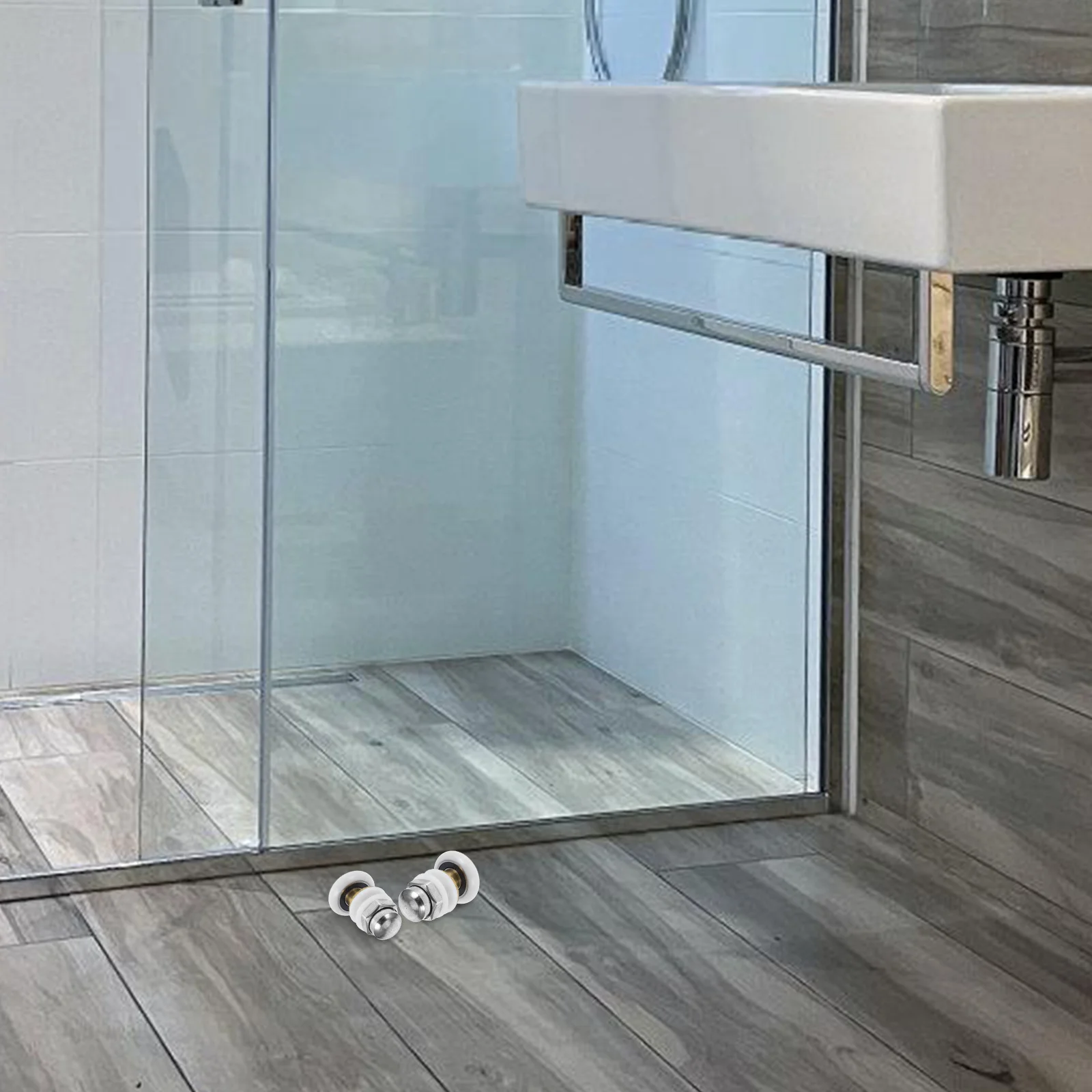 

Shower Door Wheels Heavy Duty Metal Rollers for Bathroom Glass Sliding Doors Universal Compatibility Smooth Operation Easy