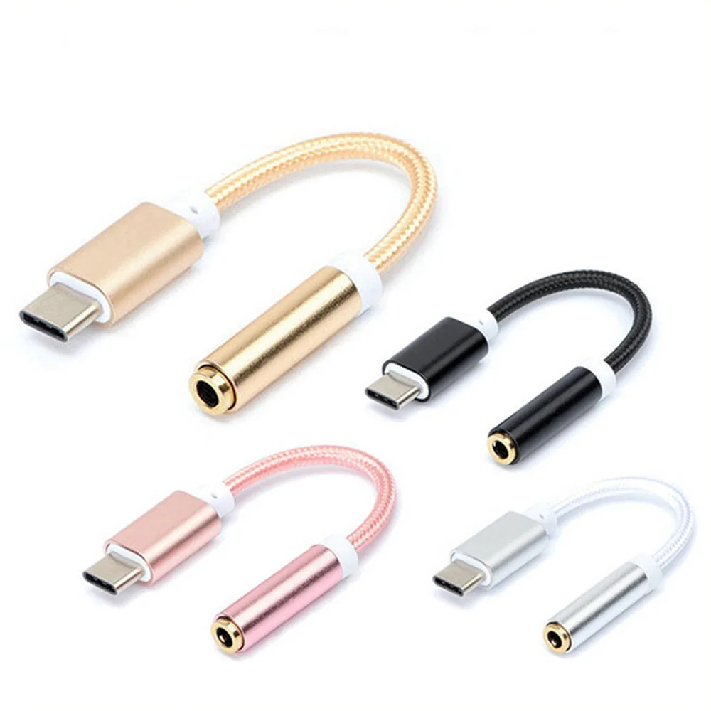 Type C To 3.5mm Earphone Headphone Cable Adapter USB-C To 3.5mm Jack Aux Cable For Vivo OPPO OnePlus