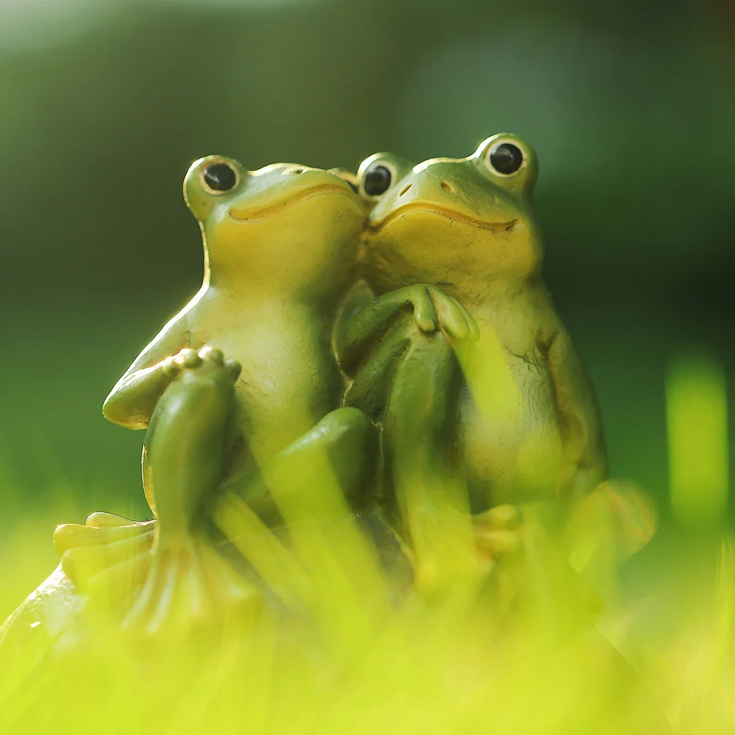 AT84-Lover Frog Decor Garden Frogs Couple Statues Romantic Resin Animal Figurine Frog Stuff Outdoor Lawn Accessories